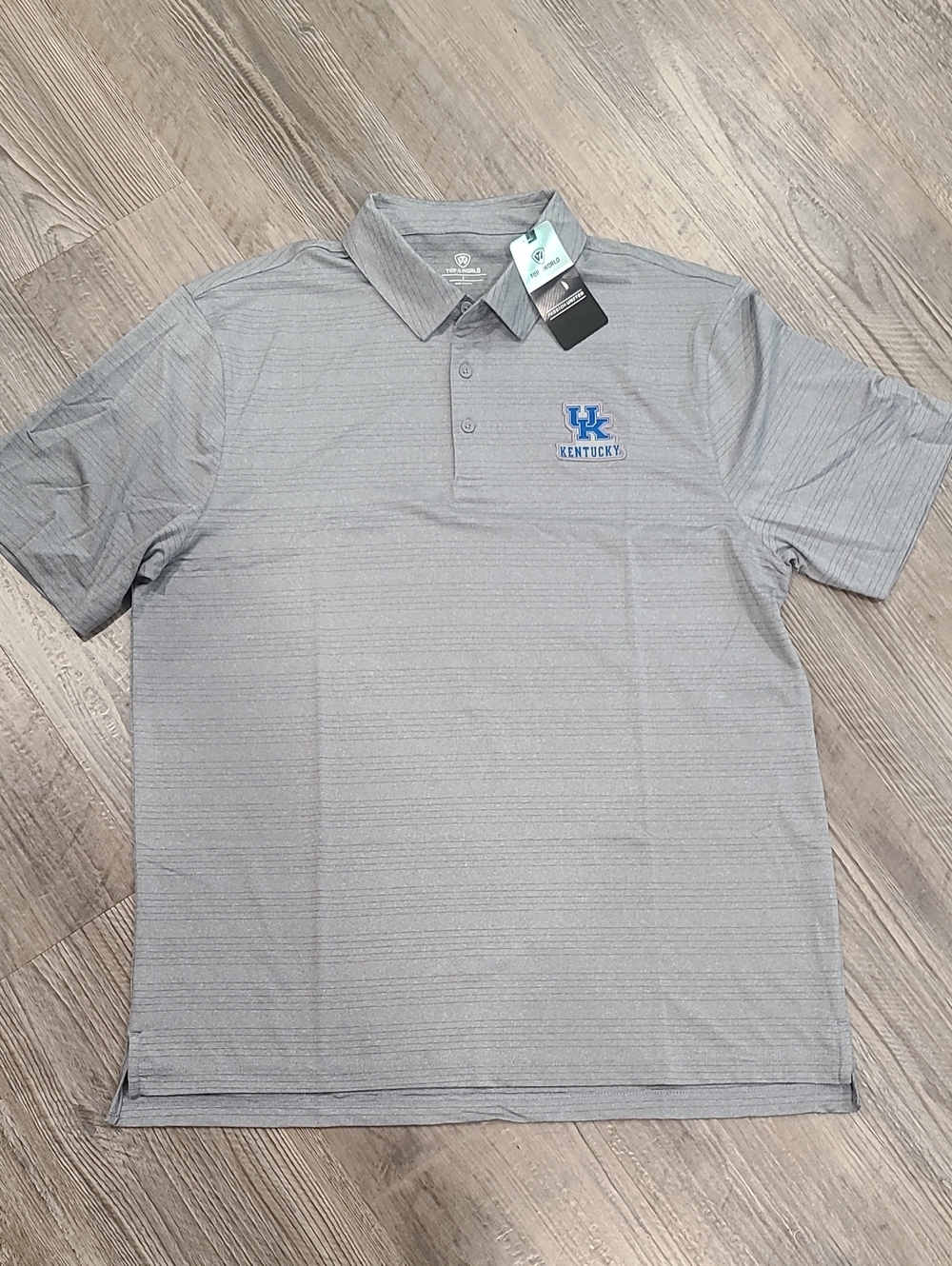 University Of Kentucky Grey Men's Polo Shirt By Top Of The World Size Large